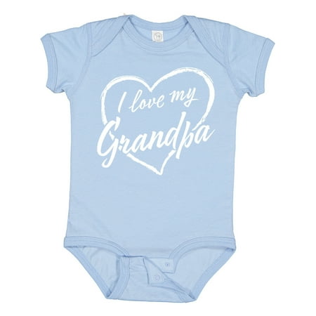 

Inktastic I Love My Grandpa in White Chalk Heart Gift Baby Boy or Baby Girl Bodysuit