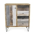 thumbnail image 3 of Contemporary Home Living 30" Brown and Gray Bright Toned Panel Accents Side Cabinet, 3 of 5