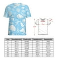 thumbnail image 2 of Beach Seashell Starfish Women's Short Sleeve T-Shirt Crew Neck Casual Summer Trendy Loose Fit Tops, 2 of 6