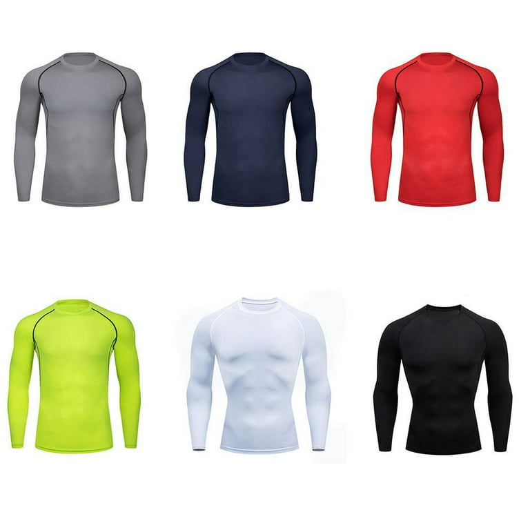 Mens Compression Under Base Layer Top Long Sleeve Tights Sports