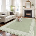 thumbnail image 3 of Sage Green Retro Greek Key Large Area Rugs for Bedroom Living Room, Soft Non Slip Carpet Bedside Rug, Geometric Greece Ancient Rustic Rectangular Floor Cover Kitchen Accent Rug 6'x9' for Office, 3 of 9