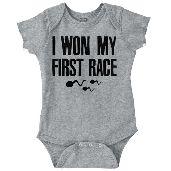 Won My First Race Little Swimmers Romper Boys or Girls Infant Baby Brisco Brands NB