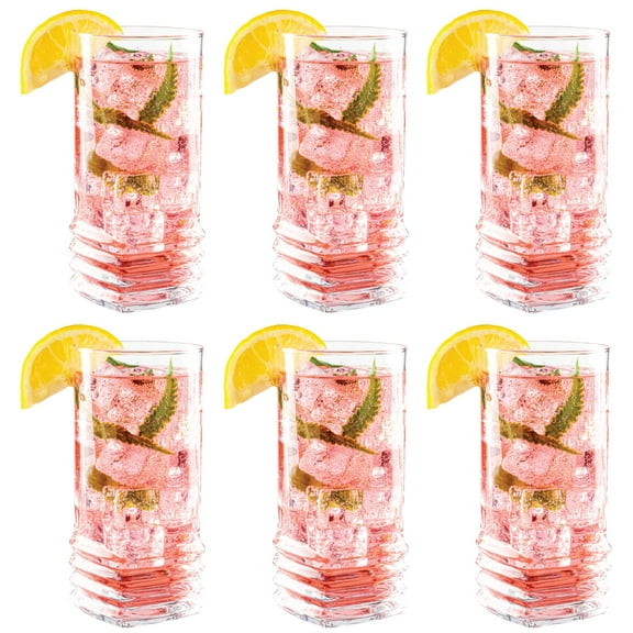 Madison - Highball Drinking Glasses, 11.5 Ounce | For Water, Soda, Juice, or Cocktails  Made from Thick, Durable Glass  Dishwasher Safe  Set of Six Tall Glass Tumblers