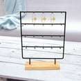 thumbnail image 3 of Segolike Earring Card Display Holder Jewelry Display Stand with 20 Hooks Earrings Storage Rack for Earring Cards Ring Pendants Desktop Black, 3 of 7