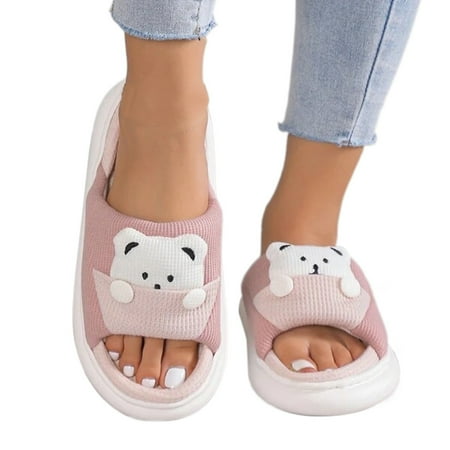 

Flax Slippers Thick Soled Household Mute Practical Cotton Slippers