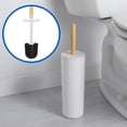 thumbnail image 2 of Mainstays Toilet Bowl Brush and Holder, White with Natural Bamboo Handle, 2 of 6