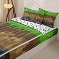 thumbnail image 3 of Erosebridal Pixel Geometric Plaid Zipper Twin Comforter Sets with Fitted Sheet and 2 Pillowcases,Classic Checkered Print Zipper Bedding Set For Boys,Gamepad Reversible,4pcs, 3 of 7