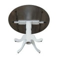 thumbnail image 3 of 42" Round Solid Wood Dual Drop Leaf Table in White/Heather Gray, 3 of 9