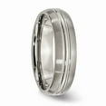 thumbnail image 4 of Grey Titanium Ring Band Love Knots Wedding Grooved 6mm Brushed and Polished, 4 of 6