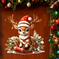thumbnail image 5 of Christmas Cute Deer Christmas Hat Window And Wall Stickers, Home Decorations, 1 Piece For Living Room Bedroom Dining Room Office, 5 of 6