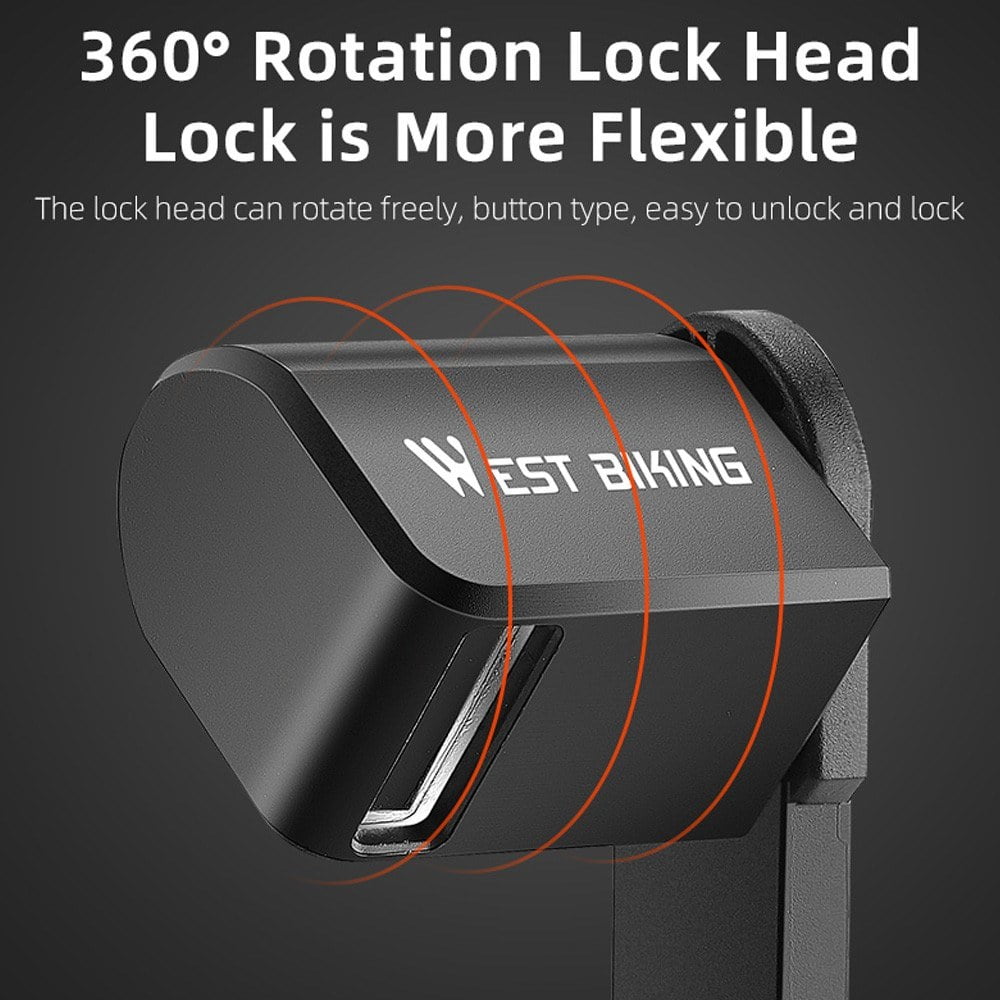 West Biking Foldable Anti-Theft Chain Lock for Bikes and Motorcycles