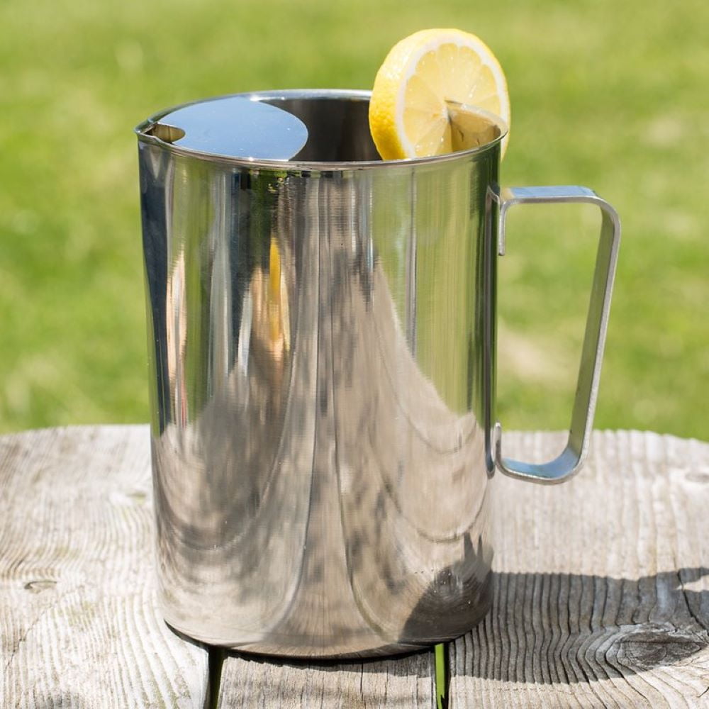 Lindy's Stainless Steel Pitcher, Retro Style with Ice Guard for Servings Drinks