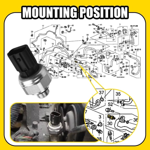 80450-S7S-003 Refrigerant A/C Pressure Sensor For Honda Accord Civic Acura