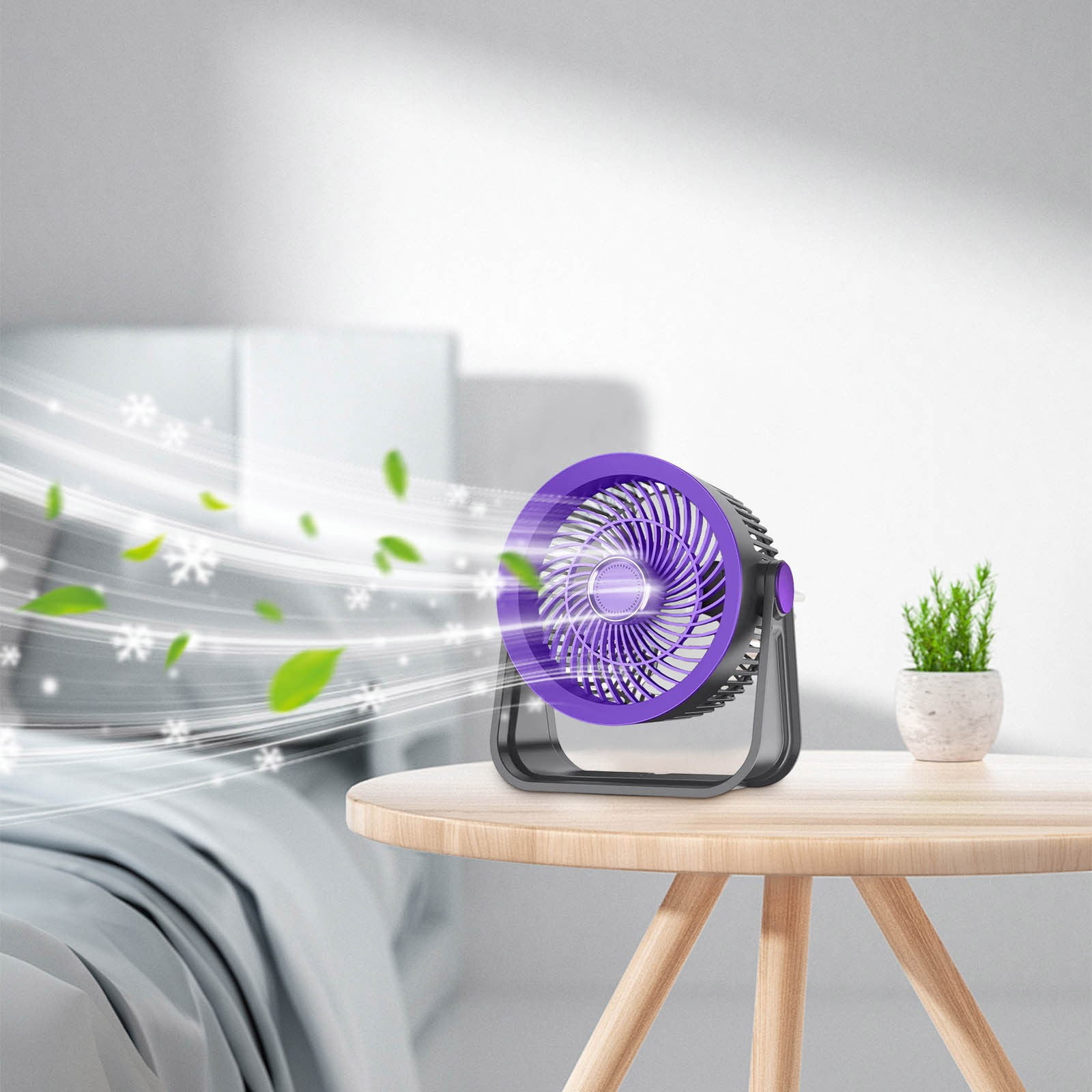 Fan for Bedroom, Table Air Circulator for Whole Room, Strong Airflow, 120° adjustable tilt, 20db Low Noise, Quiet, 3 Speeds, 2026 New Desk Fan for Office, Kitchen, Home