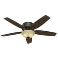 thumbnail image 2 of Hunter - Newsome Indoor Low Profile Ceiling Fan With Light, 52-inch, Premier Bronze, Traditional-style, 3-speed WhisperWind Motor, 53314, for Living Rooms, Bedrooms, 2 of 15