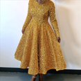thumbnail image 4 of Vestido de Lentejuelas para Mujer, Talla Grande, Larga, Corte A, Acampanado, para Fiesta, Cóctel, Noche, Brillante, Champán S, 4 of 6