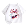 thumbnail image 4 of Tfken Soft Comfy Tops For Girls Daily Wear Holiday Short Sleeve Tees Tshirts Graphic Print T-Shirts Fashion Kids Cute Clothes Size 10-12 Years, 4 of 4