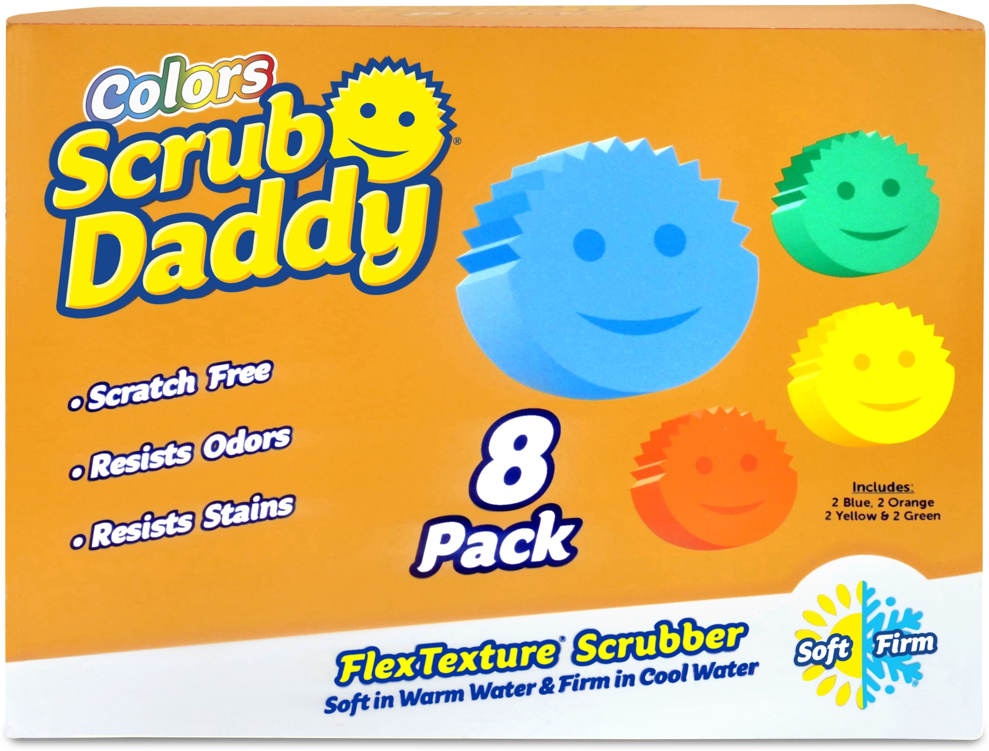 Scrub Daddy Scratch-Free Round Scrubbing Sponges, Assorted - 3 pack