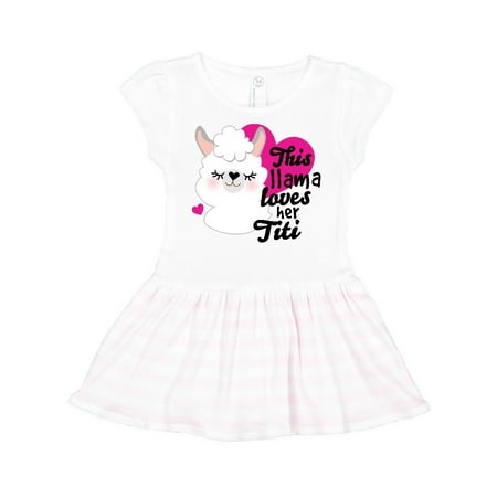 

Inktastic Valentines Day This Llama Loves Her Titi Gift Toddler Girl Dress
