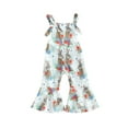 thumbnail image 1 of xiaxaixu Combinaison Sans Manches pour Bébé Fille Imprimé Rabbits Pantalon Évasé Long pour Fête de Pâques, 1 of 9