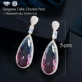 thumbnail image 5 of Exquisite Multicolor Rainbow CZ Crystal Long Big Drop Earring for Brides Wedding, 5 of 9