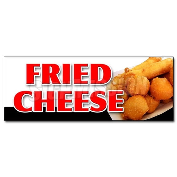 48" FRIED CHEESE DECAL sticker french poutine melted cheddar bacon ranch