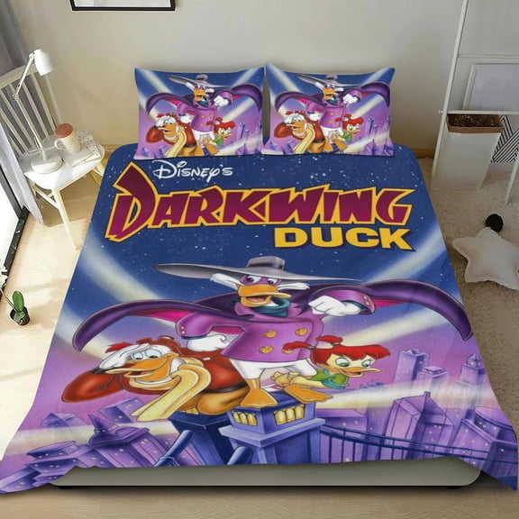 Darkwing Duck Themed Bed Sheet Set Three Piece Set 53x79 Inches Comfortable And Skin Friendly Unique Design Creating A Star Studded Night Home Decor Gifts For Family Friends fans
