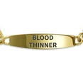 thumbnail image 2 of Bling Jewelry Womens Blood Thinner Medical ID Cuban Link Chain Bracelet Gold Plated Steel 7.5 Inch, 2 of 5
