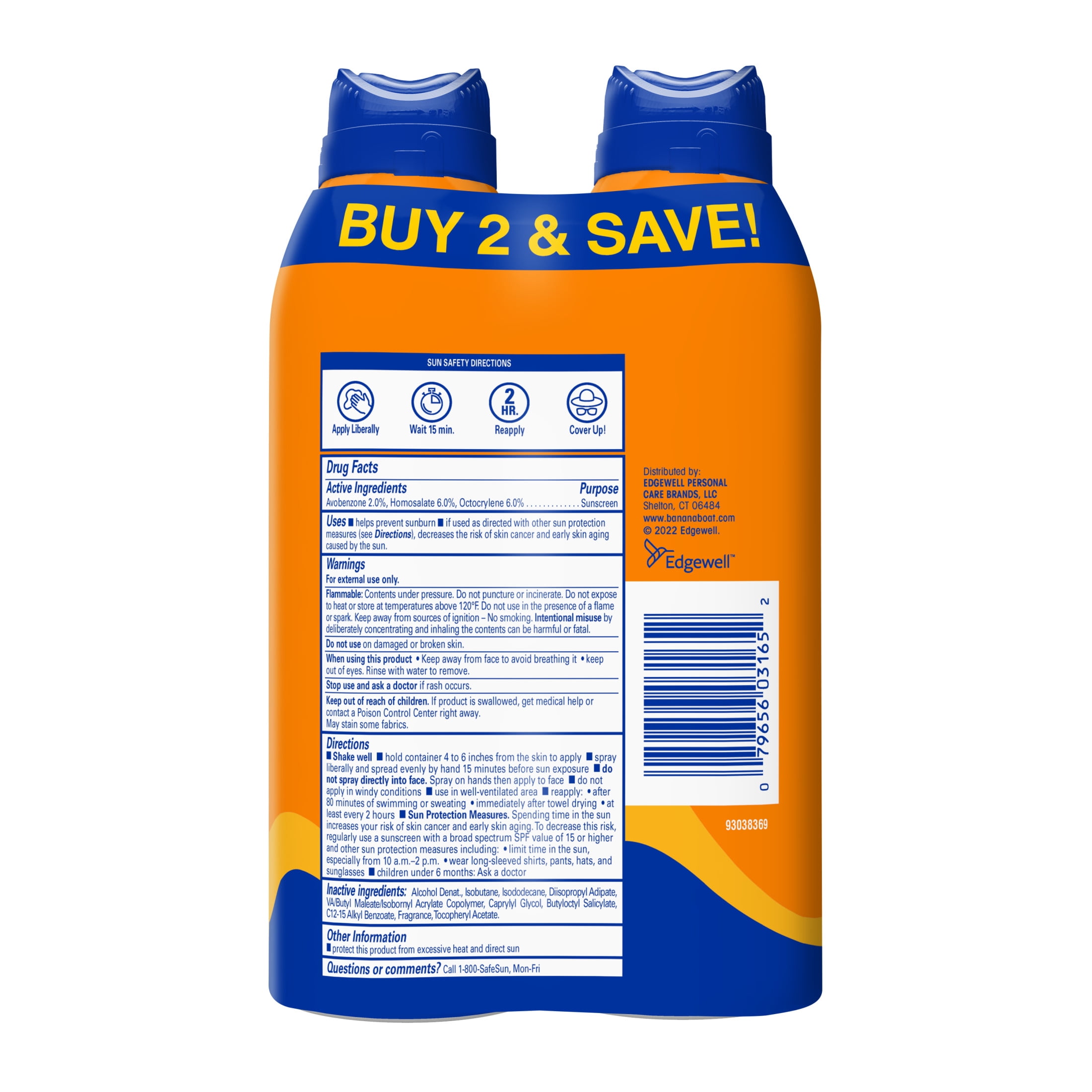 Banana Boat Sport Ultra Sunscreen Spray Twin Pack, SPF 30, 6 oz