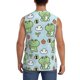 thumbnail image 4 of Fotbe Cute Floral Frog Men's Camiseta sin Mangas Estampada para Hombres, Playera Casual para Gimnasio, Entrenamiento, Playa-XX-Large, 4 of 7