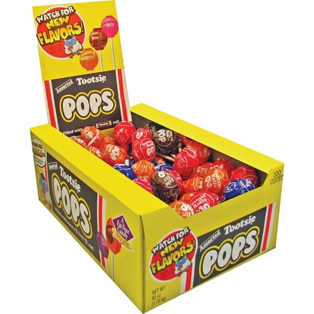 Tootsie, TOO508, Assorted Flavors Candy Center Lollipops, 100 / Box