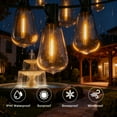 thumbnail image 6 of VOLIVO Solar Outdoor String Lights,50FT Patio Lights with 12 Shatterproof ST38 Vintage Edison Bulbs, Solar Waterproof Hanging Lights, for Porch, Deck, Garden, Backyard, 6 of 8