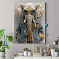 thumbnail image 4 of Elephant with Sunglasses Jacket Canvas Print, Urban Jungle Animal Art, Fashion Lover Wall Decor & Gift, 4 of 8