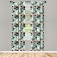 thumbnail image 3 of Ambesonne Hawaii Curtains, Summer Palm Trees Fern, Pair of 28"x95", Multicolor, 3 of 5