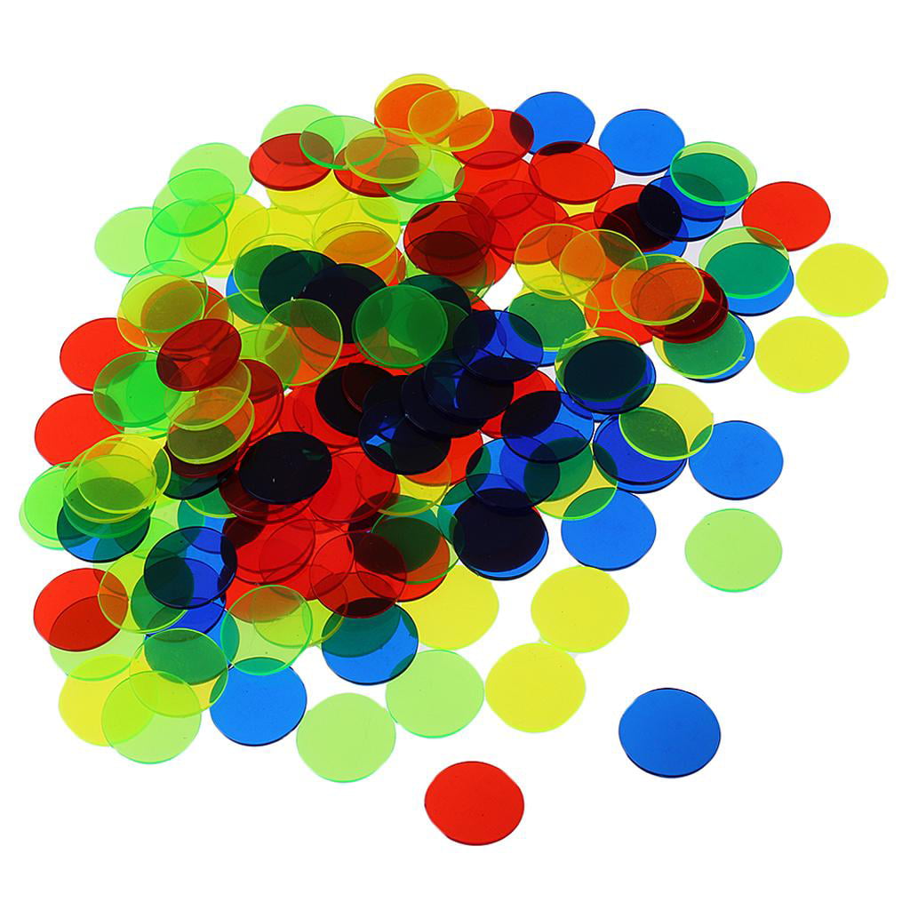 Set of 1200 Professional Plastic Bingo Chips Translucent Tokens 1.5x1.5cm 