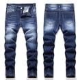 thumbnail image 2 of MEZZALL Boys Distressed Jeans High Street Fashion Casual Long Pants Kids Comfortable Stretch Denim Trousers Spring Autumn Leisure Toddler Solid Color Athletic Simple Slacks, 2 of 9