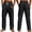 Khaki, variant on Mens Linen Dress Pants Loose Fit High Waisted Pleated Front Straight Leg Pants Lightweight Business Casual Office Trousers, M