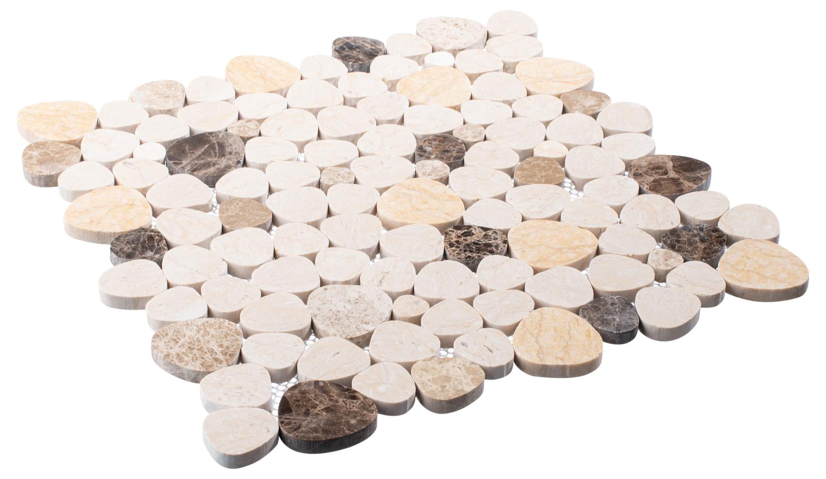 Oasis Gobi Brown Pebble Stone Look Natural Stone Mosaic Wall and Floor Tile