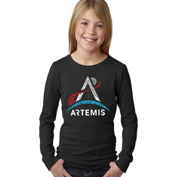 NASA Artemis Logo - Girl's Word Art Long Sleeve T-Shirt