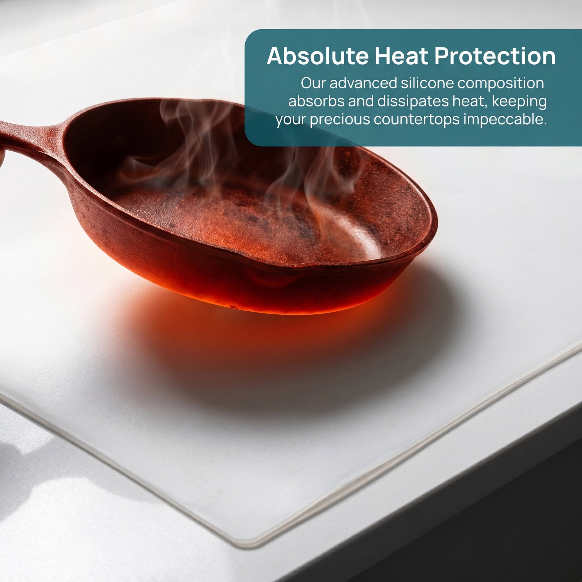 Unique Bargains Silicone Heat Resistant Countertop Protector Pad Mat Clear 35.4"x23.6"