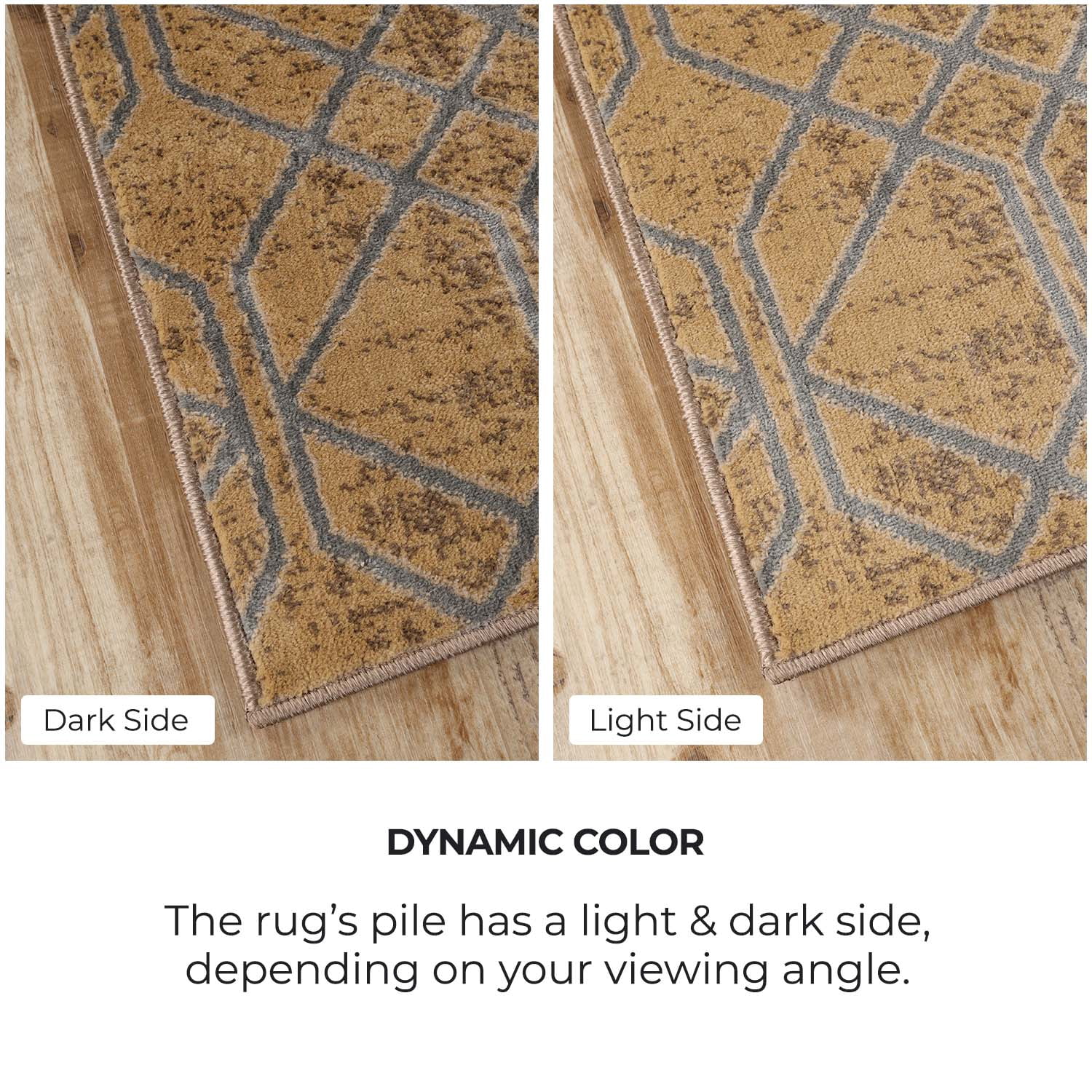 Superior Abner Geometric Diamond Indoor Area Rug, 8' x 10', Camel/Grey