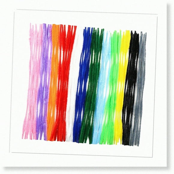 120-Piece Assorted Color Chenille Stems - Fuzzy Bumpy Pipe Cleaners for DIY Art Decorations - 13mm x 12 inch Supplies