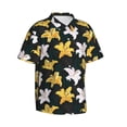thumbnail image 2 of Daiia Lilies Flowers Hawaiian Shirt for Men Gentle Cotton Regular Short Sleeve Casual-Small, 2 of 9