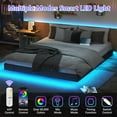 thumbnail image 3 of CSZZD Floating California King Bed Frame with LED Lights & Storage Drawers, Cal King Upholstered Platform Metal Bed Frame with Charging Station, No Spring Needed, Easy Assembly, Noise-Free, Dark Gray, 3 of 8