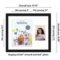 thumbnail image 3 of Americanflat 13.5x16 Kids Art Frame with 8.5x11 Mat Holds 100 Art Pieces Two Openings Storage Display One - Black, 3 of 7