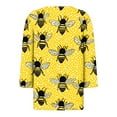 thumbnail image 5 of CYMMPU Blouses for Women Dressy Casual V Neck Tunic Tops 3/4 Sleeve Spring Tops Bee Pattern Loose Fit Summer Trendy Shirts Business Elegant Work Tops T-Shirts Multicolor XXXXXL, 5 of 5