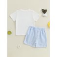 thumbnail image 6 of BemeyourBBs Toddler Boys Summer Outfits Sailboat Embroidery T-Shirts Shorts, 6 of 9
