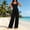 *Black, variant on Women's Sleeveless Wide Leg Jumpsuit,Scoop Neck Casual Romper with Pockets, Loose Fit Summer One-Piece Outfit Army Green,Women's Plus S