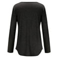 thumbnail image 6 of Autumn Long Sleeve Pleated Button Down Tunic Tops for Women Casual Loose Round Neck T Shirt Ladies Fashion Solid Shirts Blouse, 6 of 6