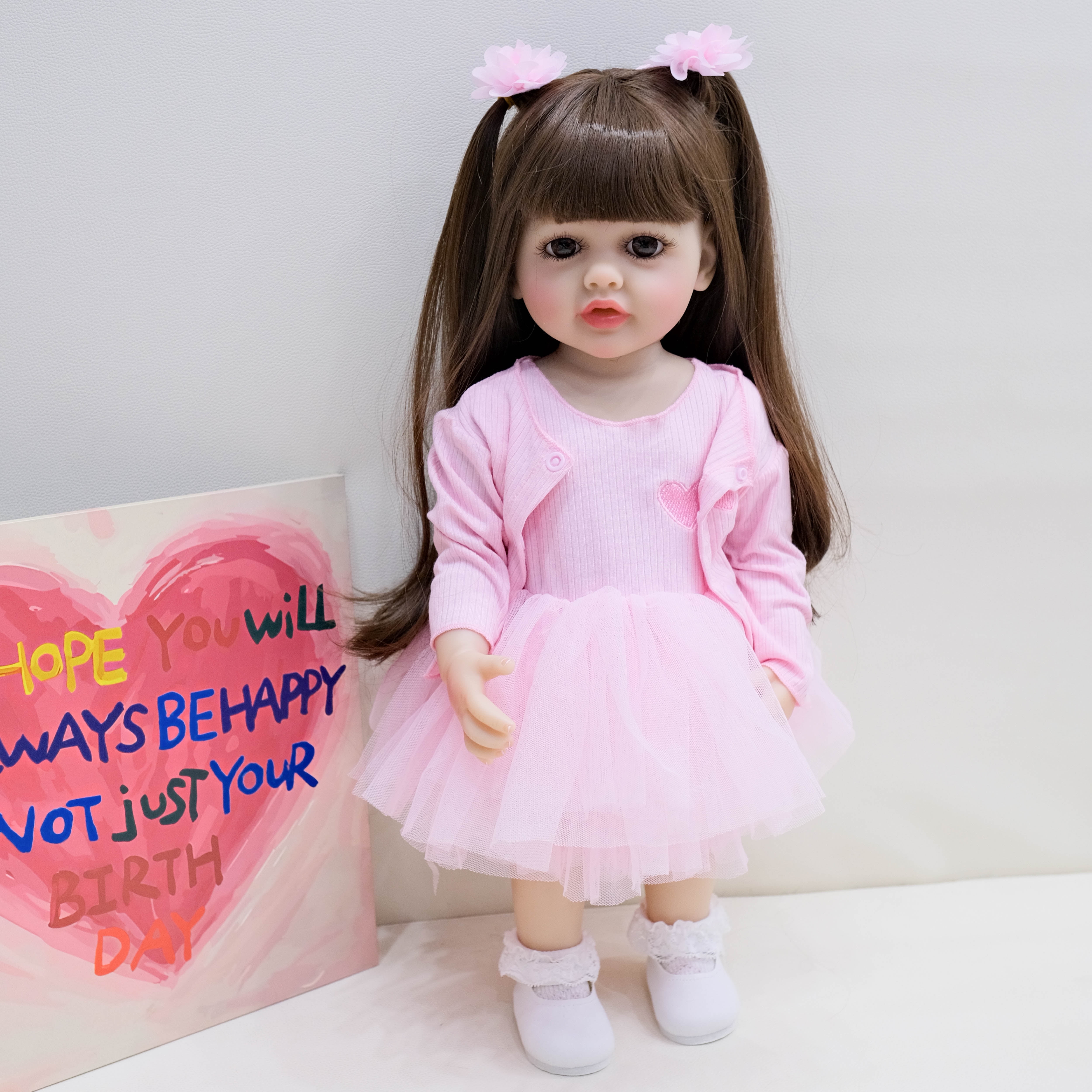 Reborn Baby Dolls 22" Girl Realistic Newborn Baby Dolls Girls That Look Real Lifelike Preemie Babies Alive Vinyl Body Reborn Infant Dolls